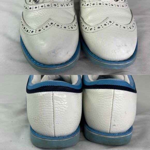 G/Fore Gross-grain Gallivanter Golf Shoes White &blue size US 6.5, waterproof. - Picture 8 of 9